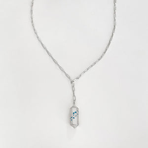 Polygon Lariat Locket - Silver